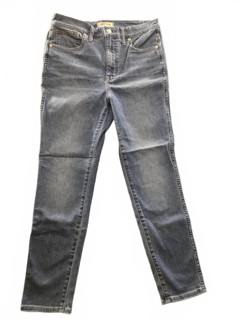 Madewell Skinny Jeans 10" High-Rise Grey Wash Sz 28 90s fall Minimalist Rockabil